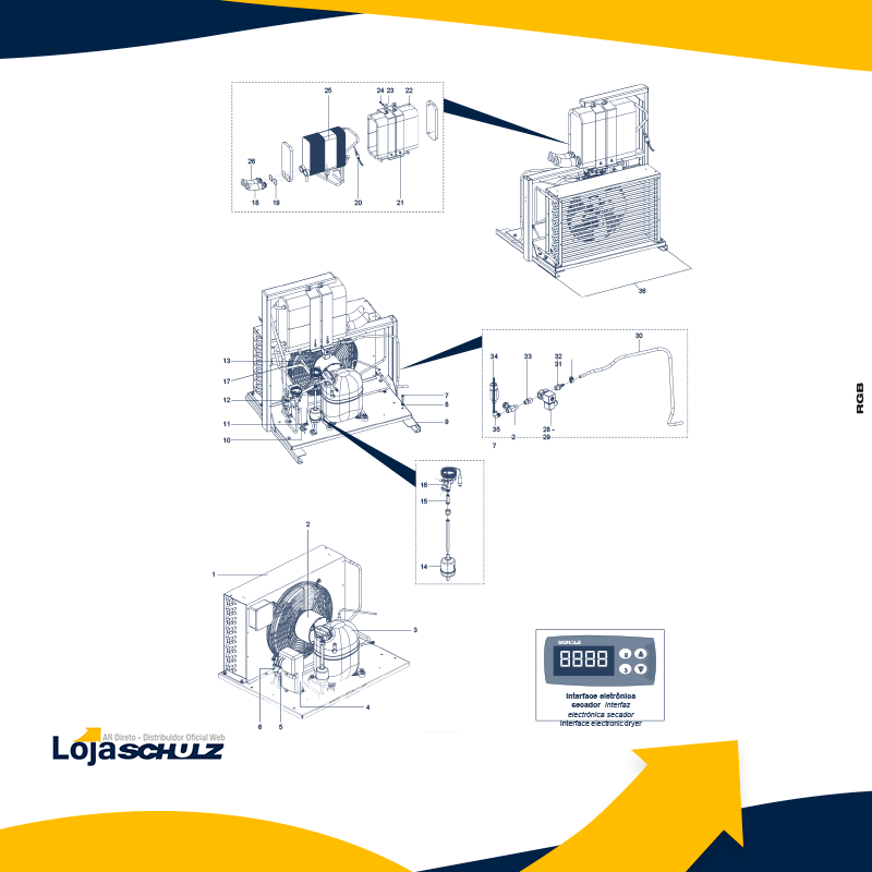 Componente do Compressor de Ar – Secador