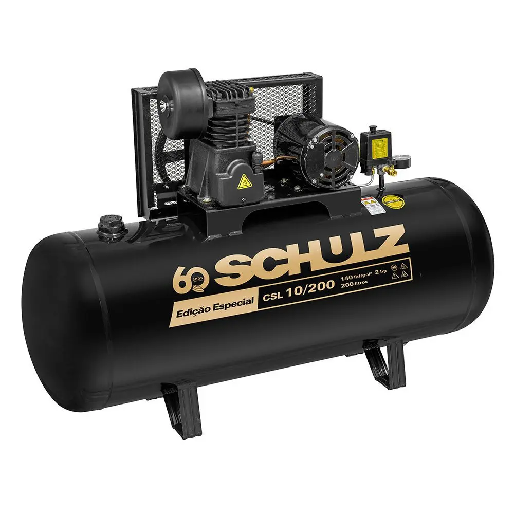 COMPRESSOR DE AR DE PISTÃO BRAVO CSL 10 BR / 200 - Série Especial 60 Anos Schulz